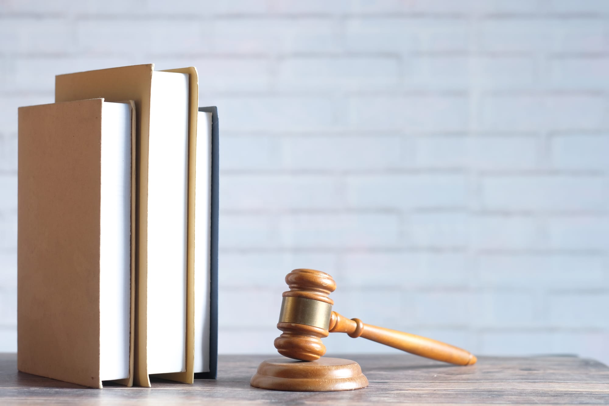 Books with judge’s gavel