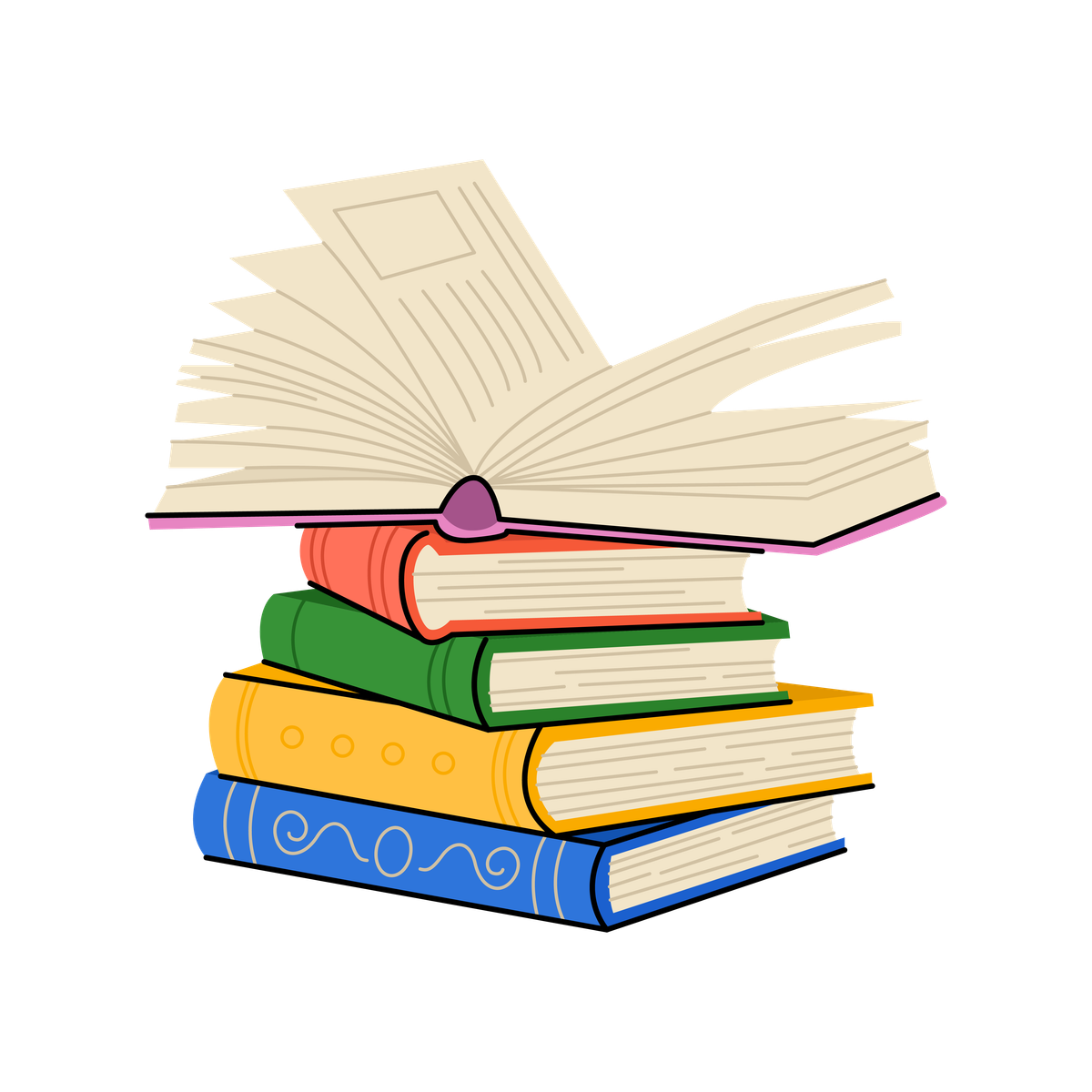 Illustration of stacked books
