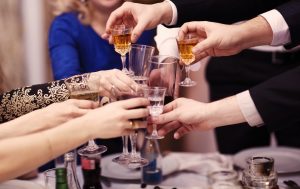 Group of people toasting at a celebration